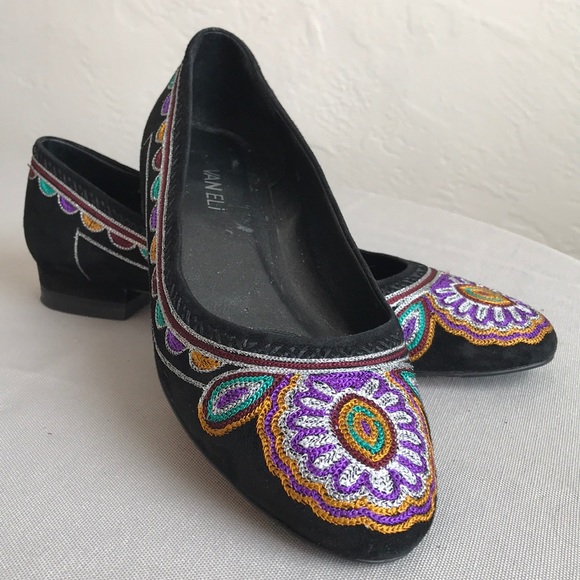 Van Eli colorful embroidered suede flats - Picture 3 of 8